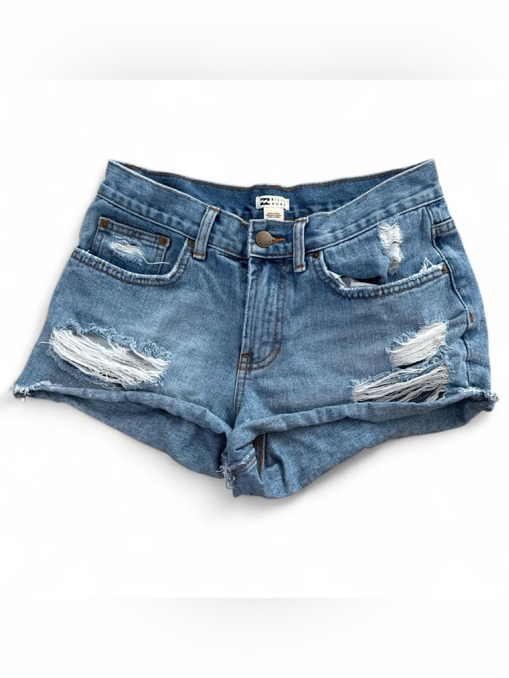 Billabong Light Blue Distressed Denim Shorts